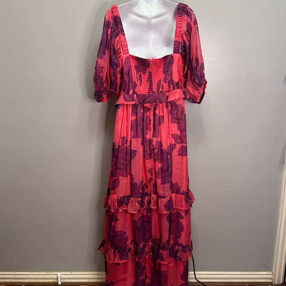 NWT Anthropologie Hutch Women's Puff Sleeve Ruffle Midi Dress 2X - Picture 5 of 6